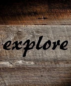 wood pallet with the word explore on it